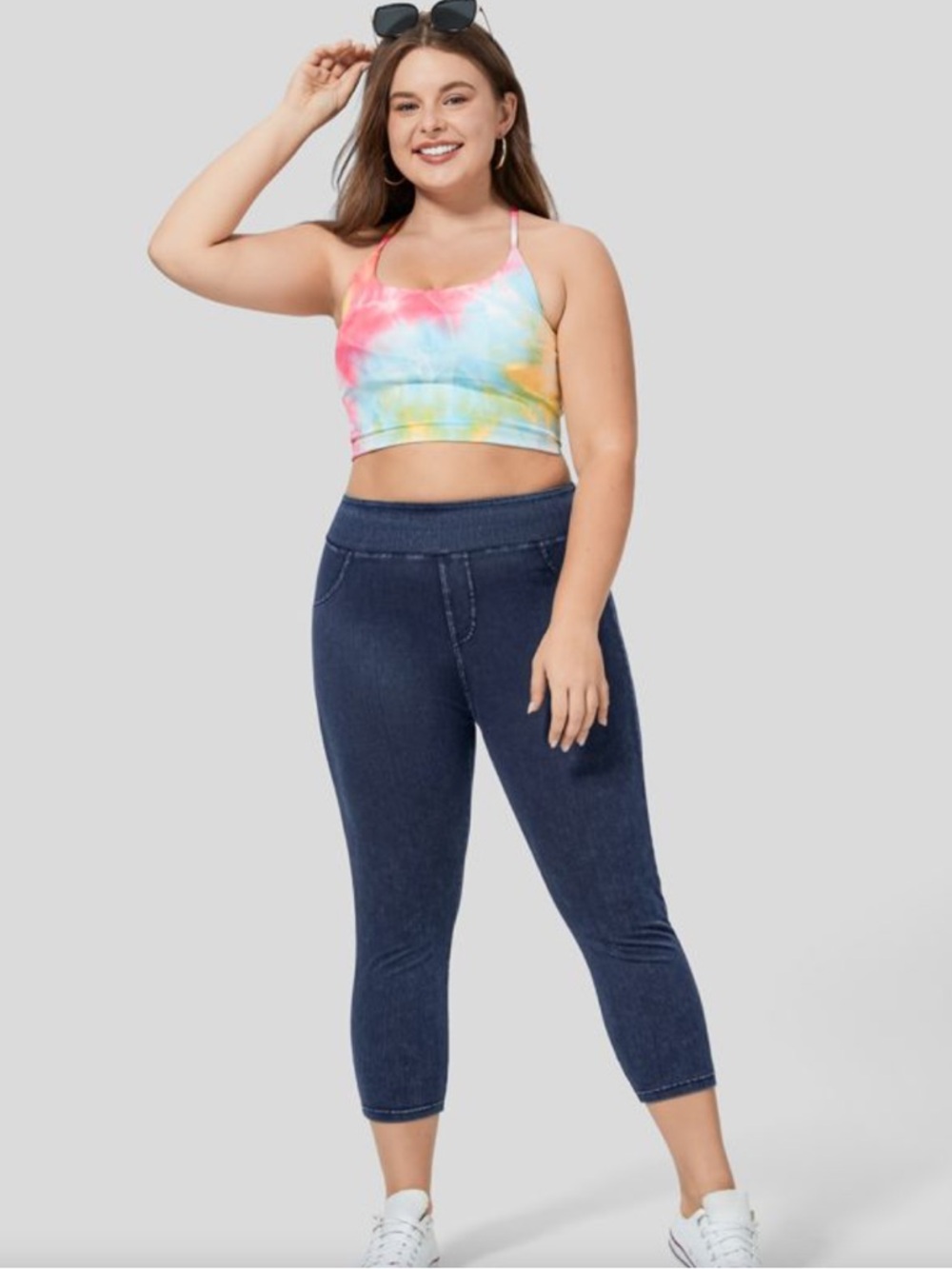 Halara Flex™ High Waisted Pocket Denim Capri Plus Size Casual Leggings